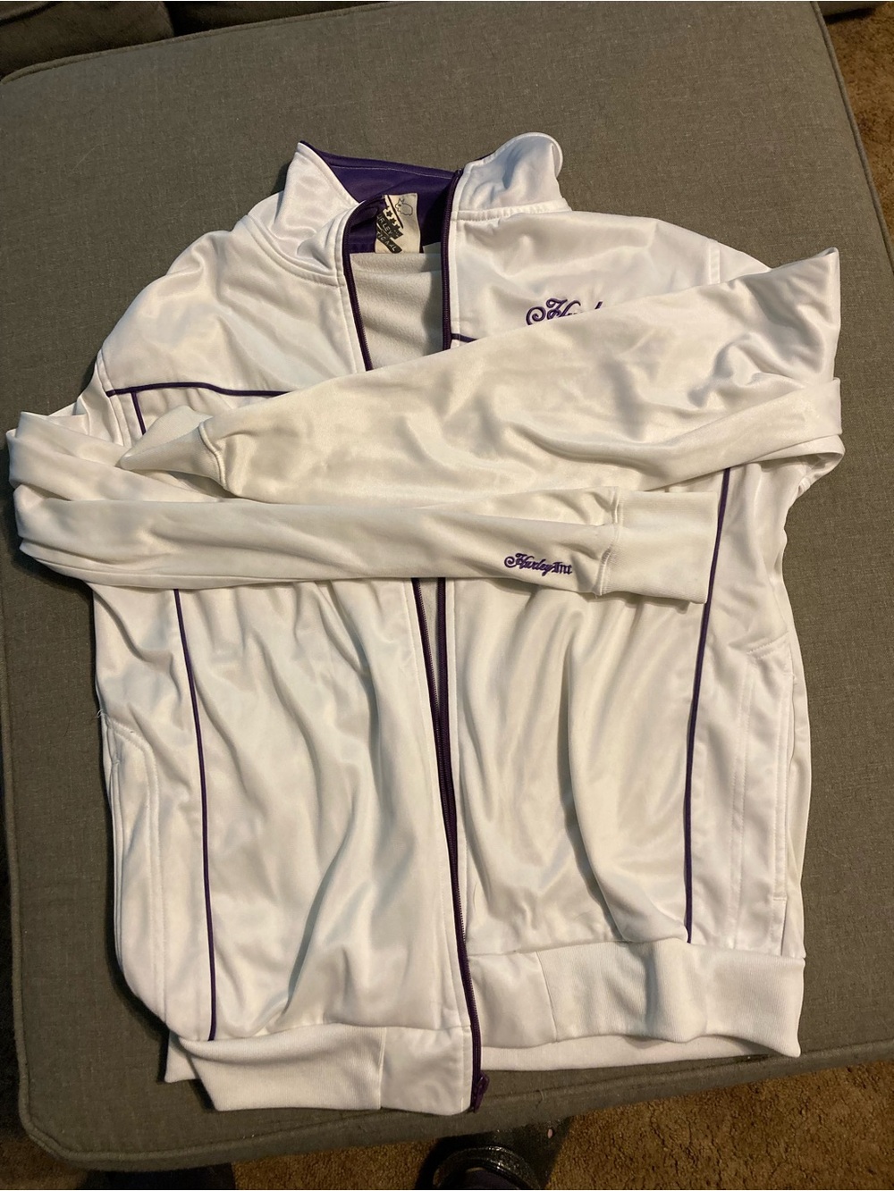 White & Purple Mens Hurley Track Jacket - Classic Zip Front